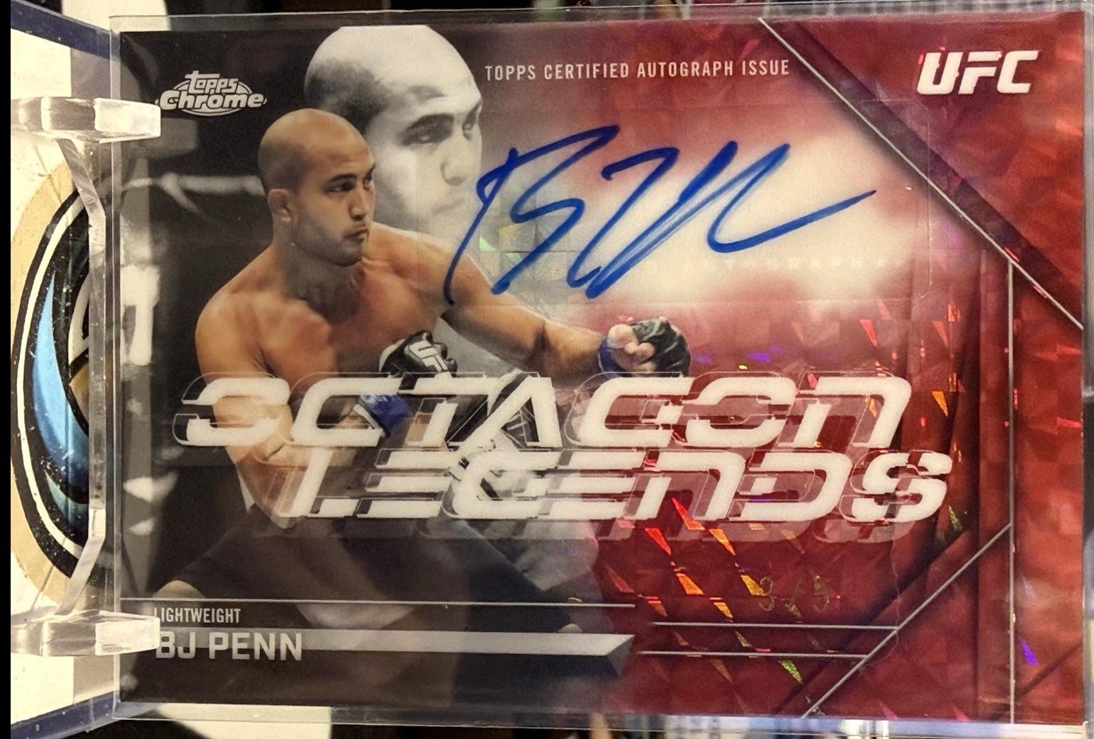 BJ Penn 2026 Topps Chrome UFC Octagon Legends Autographs #OLA-BJ Red Refractor