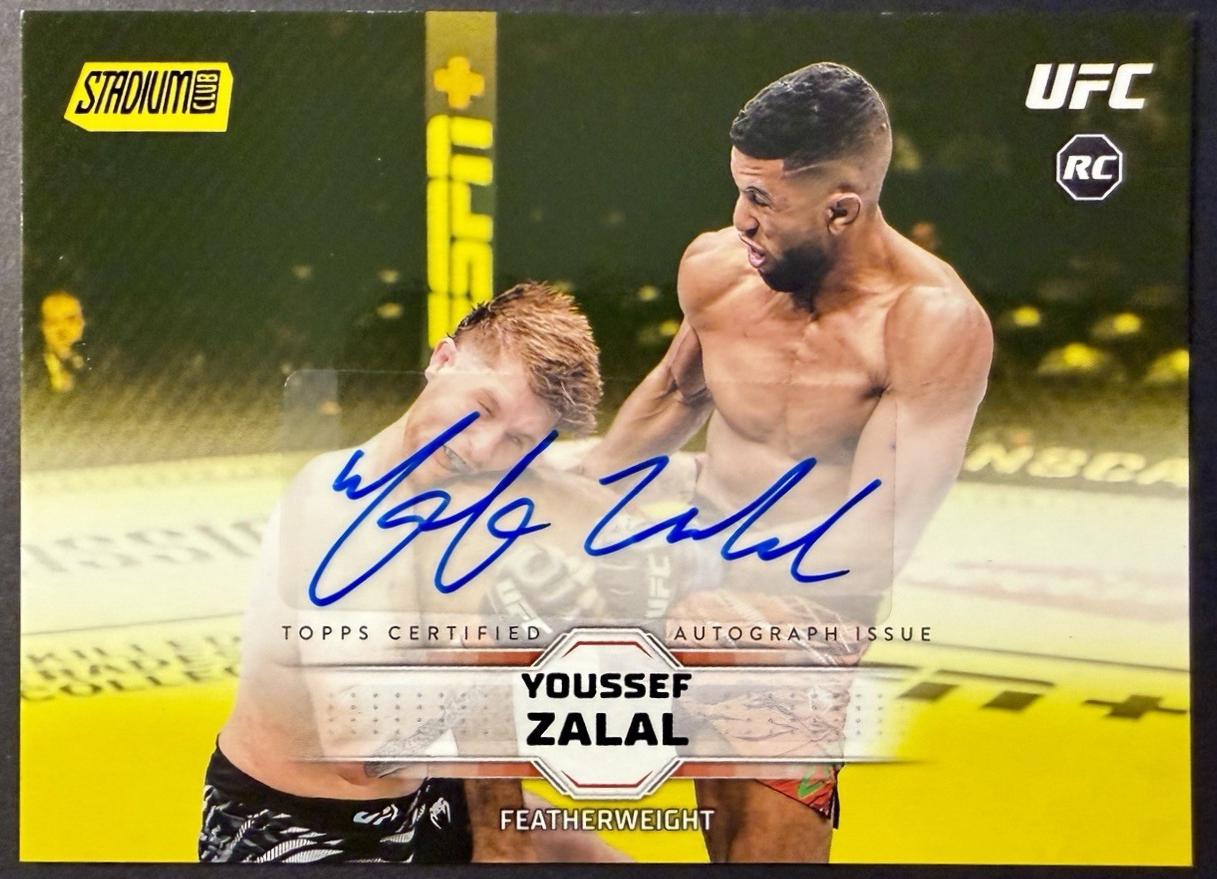 Youssef Zalal 2026 Topps Stadium Club UFC Base Autographs #BAV-YZL Yellow