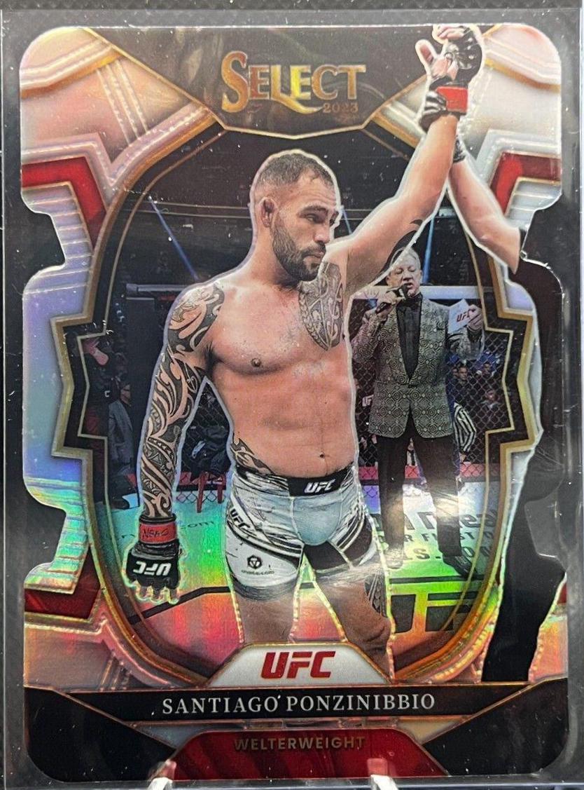 Santiago Ponzinibbio 2023 Panini Select UFC Concourse #13 Silver Die Cut