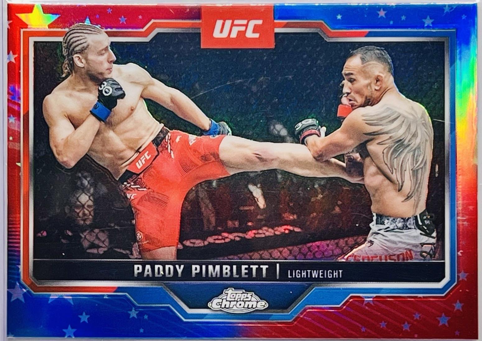 Paddy Pimblett 2025 Topps Chrome UFC Base #177 Red White Blue Refractor