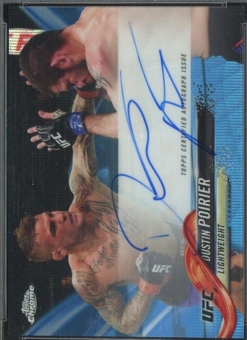 Dustin Poirier 2018 Topps Chrome UFC Fighter Autographs #FA-DP Blue Wave