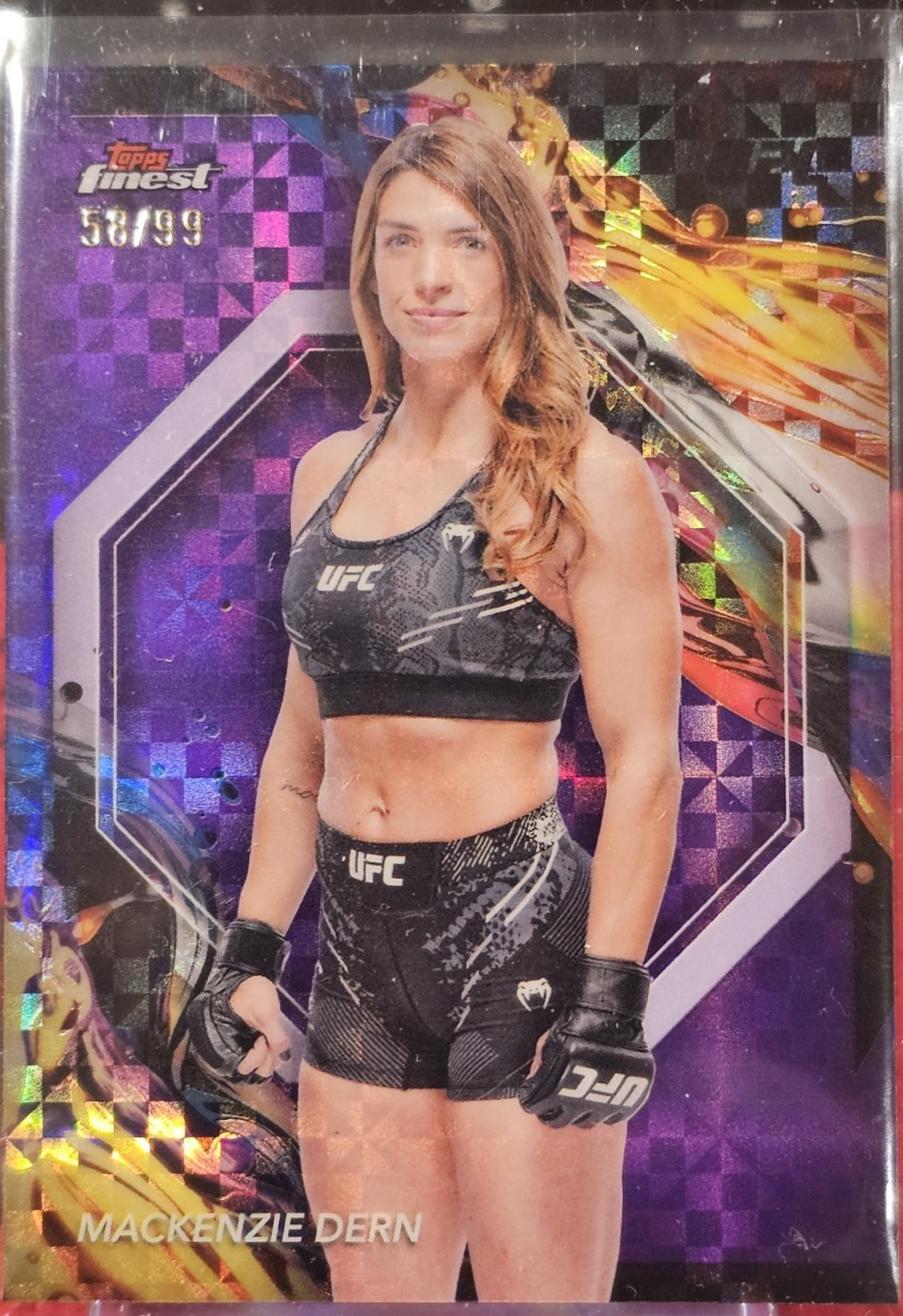 Mackenzie Dern 2024 Topps Finest UFC Base Uncommon #164 Purple Checkerboard Refractor