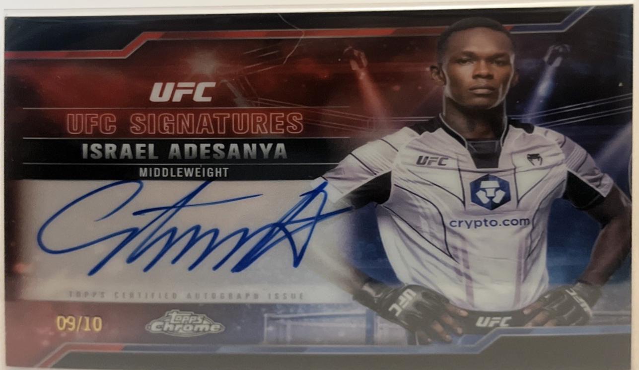 Israel Adesanya 2025 Topps Chrome UFC UFC Signatures #SIG-IA Black Refractor