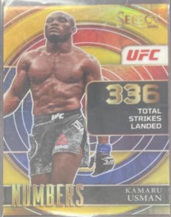 Kamaru Usman 2022 Panini Select UFC Select Numbers #1 Gold