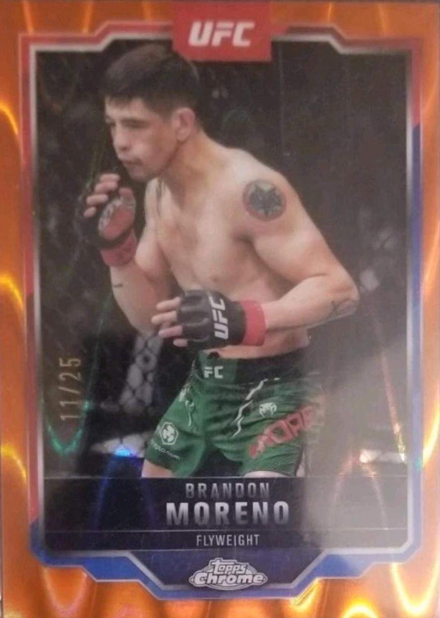 Brandon Moreno 2025 Topps Chrome UFC Base #46 Orange RayWave