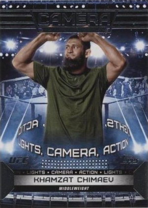 Khamzat Chimaev 2024 Topps Knockout UFC Camera (Lights, Camera, Action) #CAM-12 Red