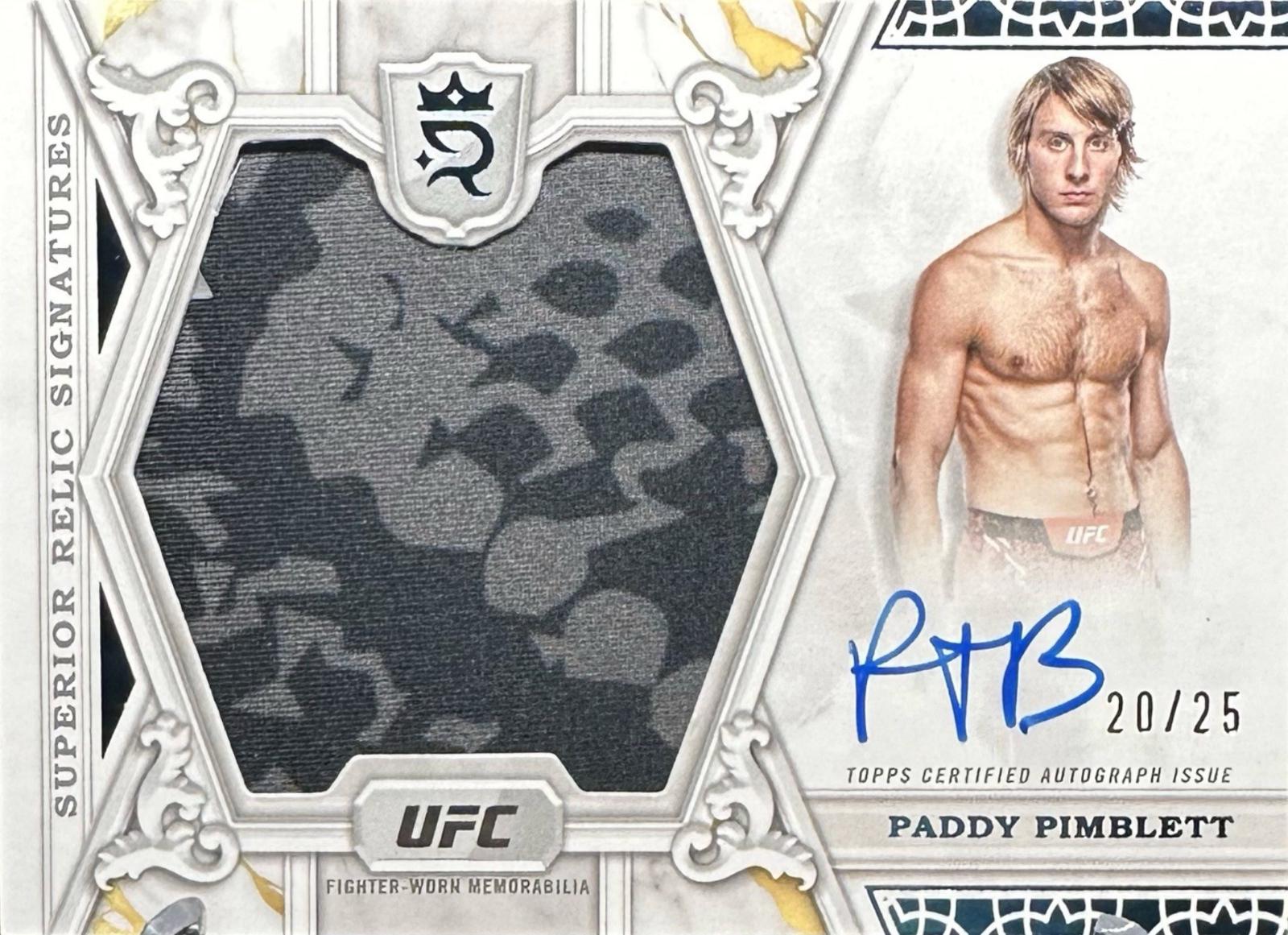 Paddy Pimblett 2024 Topps Royalty UFC Superior Relic Signatures #SRS-PP Blue
