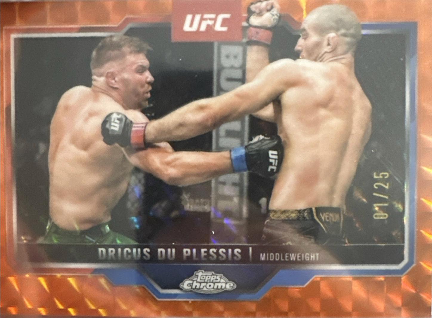 Dricus Du Plessis 2025 Topps Chrome UFC Base #137 Orange Geometric Refractor