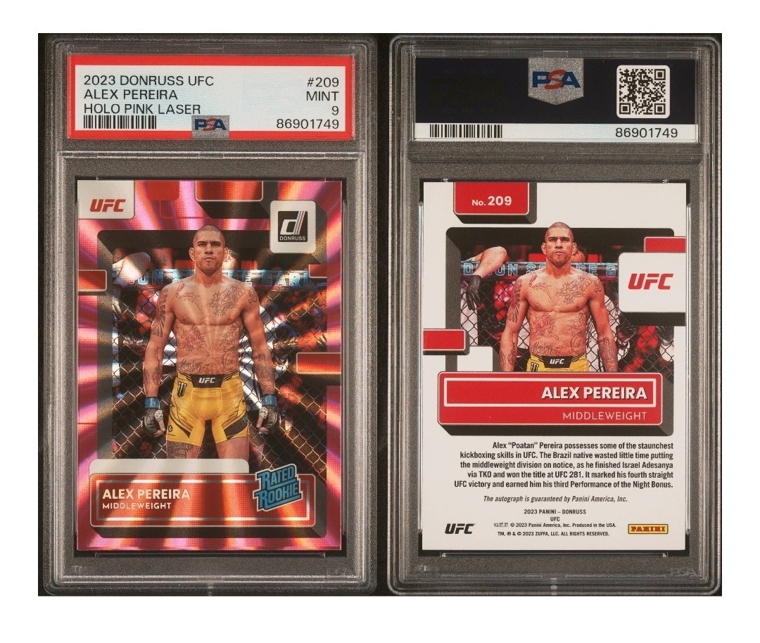 Alex Pereira 2023 Panini Donruss UFC Base #209 Pink Laser