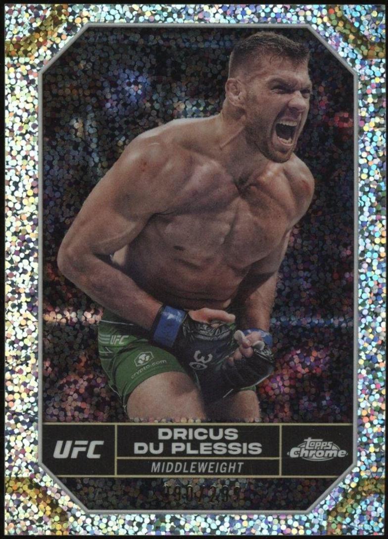 Dricus Du Plessis 2024 Topps Chrome UFC Base #62 Speckle Refractor