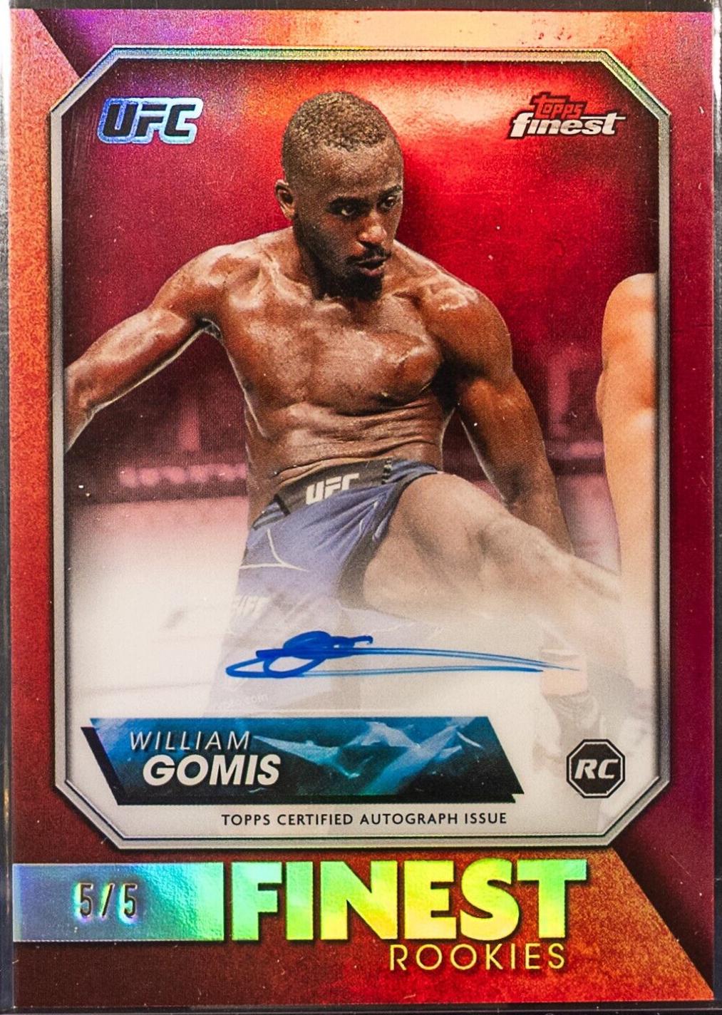 William Gomis 2024 Topps Finest UFC Rookie Finest Autographs #RFA-WG Red Refractor