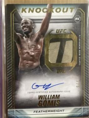 William Gomis 2024 Topps Knockout UFC Knockout Autograph Relics #KAR-WGS Gold