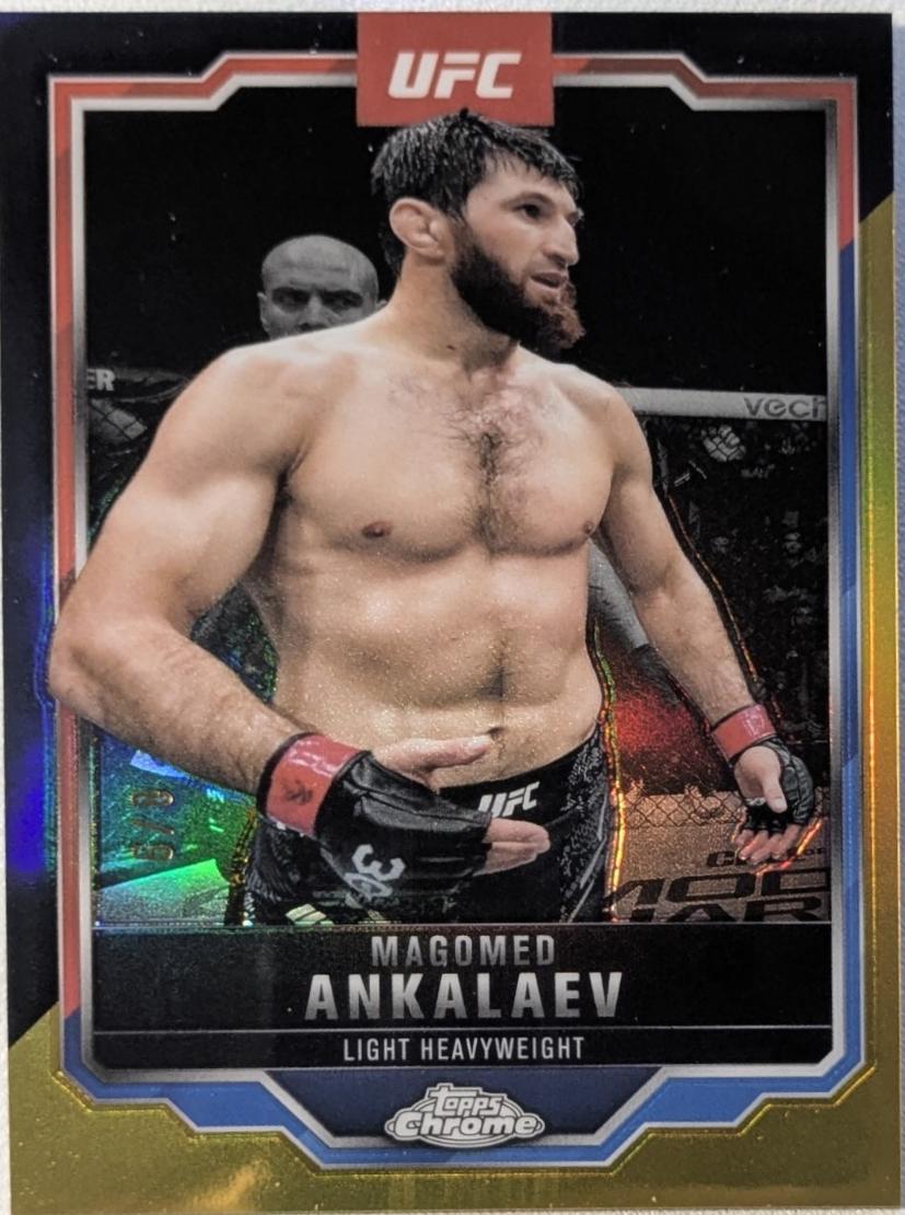 Magomed Ankalaev 2025 Topps Chrome UFC Base #21 Black & Gold Refractor