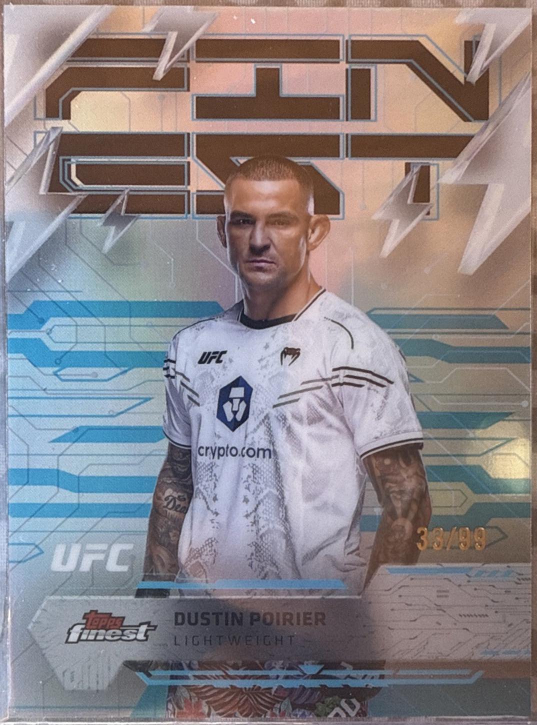 Dustin Poirier 2025 Topps Finest UFC Base Rare #281 Blue Refractor