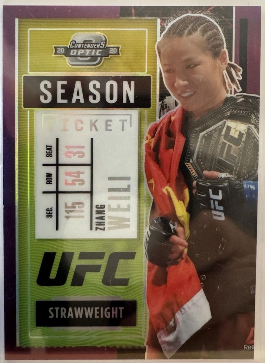 Zhang Weili 2021 Panini Chronicles UFC Base Contenders Optic Season Ticket #267 Purple
