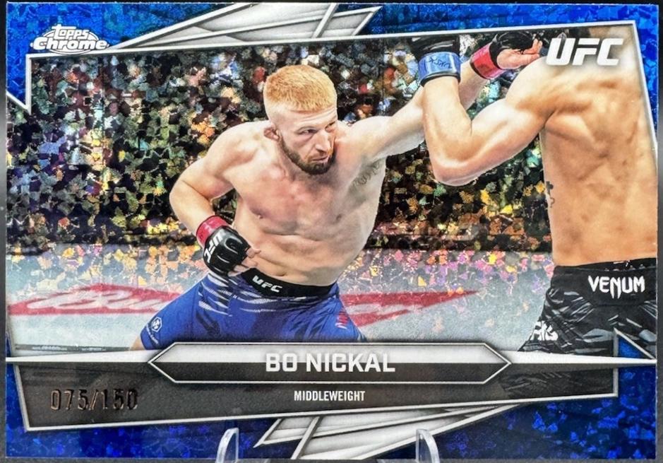 Bo Nickal 2026 Topps Chrome UFC Base #46 Blue Mini Diamonds Refractor