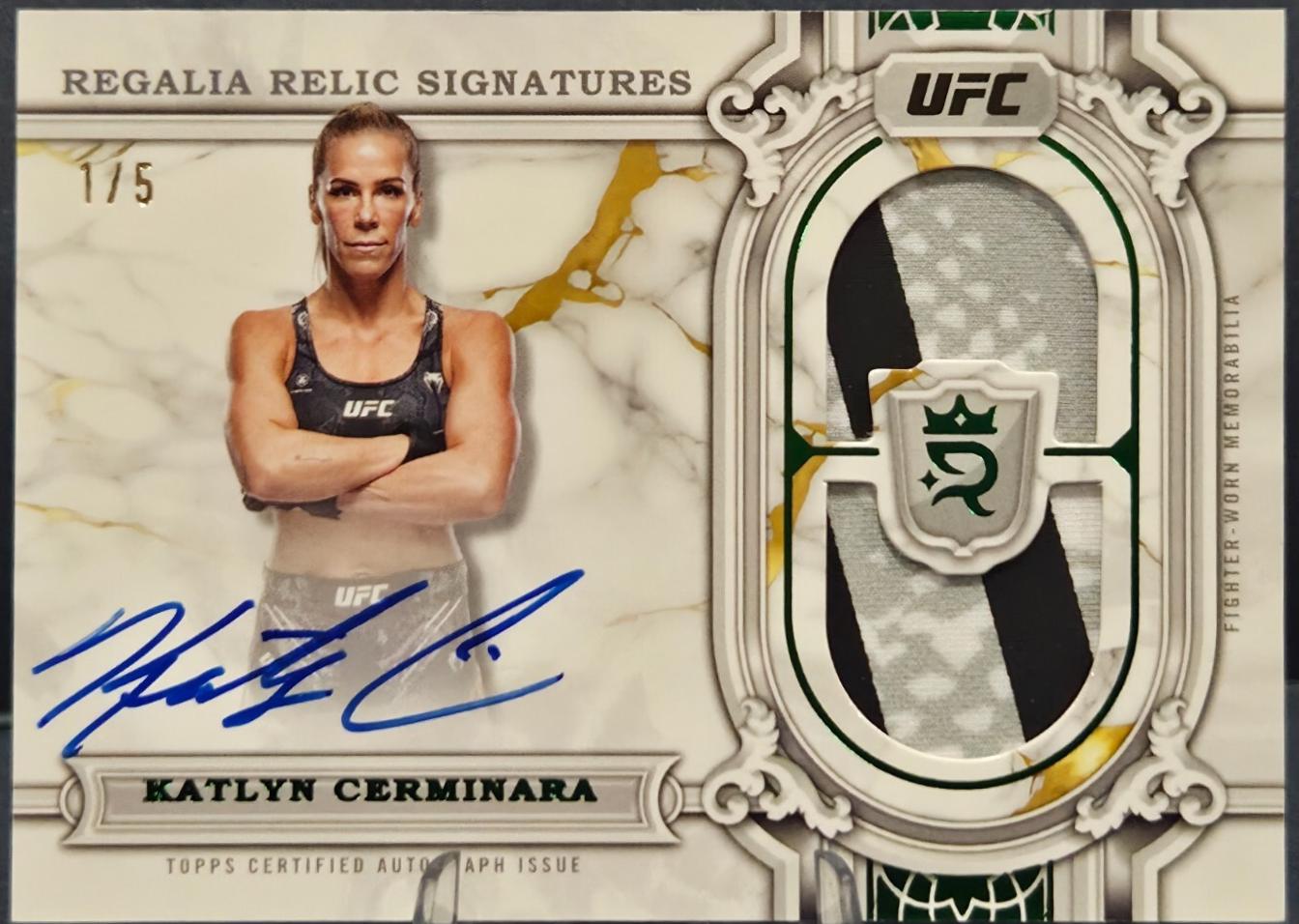 Katlyn Cerminara 2024 Topps Royalty UFC Regalia Relic Signatures #RRS-KCA Green