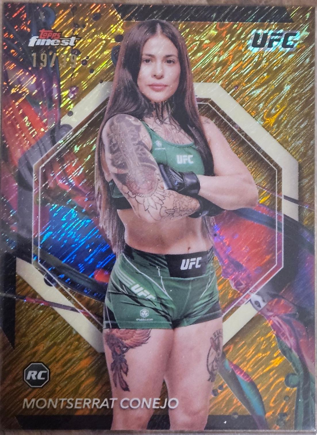 Montserrat Conejo 2024 Topps Finest UFC Base Common #14 Gold Shimmer Refractor