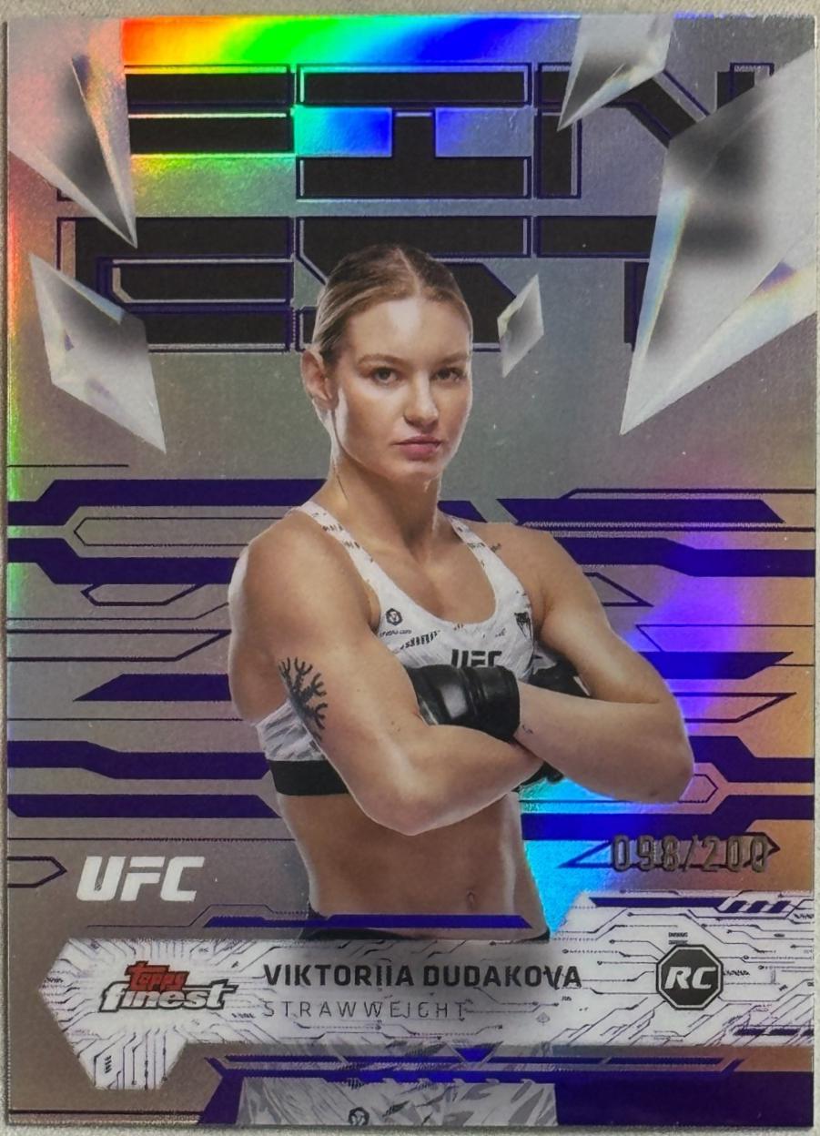 Viktoriia Dudakova 2025 Topps Finest UFC Base Uncommon #145 Purple Refractor