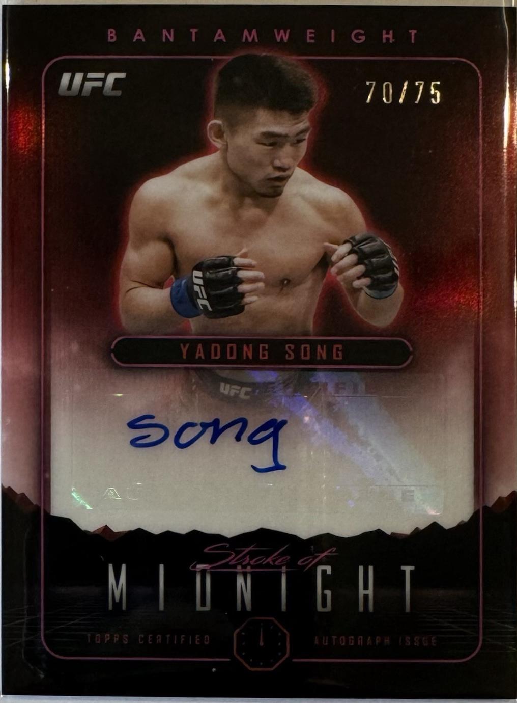 Song Yadong 2024 Topps Midnight UFC Stroke of Midnight Autographs #SMA-YDS Twilight