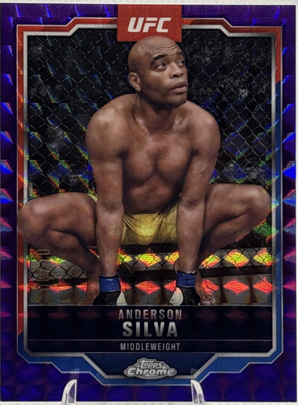 Anderson Silva 2025 Topps Chrome UFC Base #44 Purple Geometric Refractor