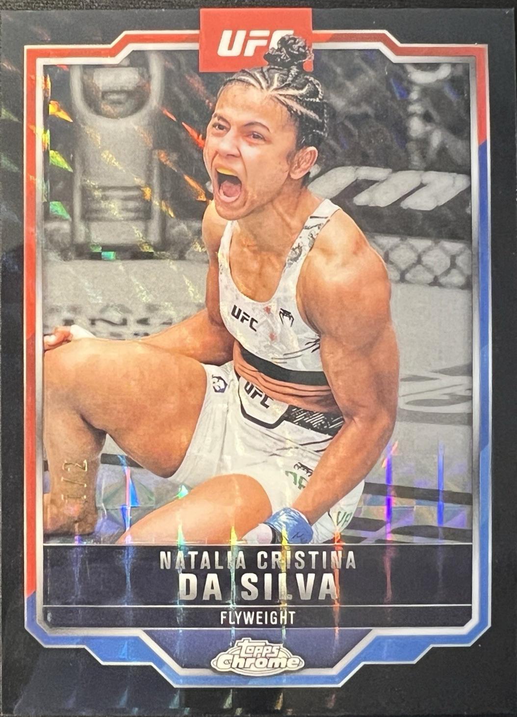 Natalia Silva 2025 Topps Chrome UFC Base #82 Black Geometric Refractor