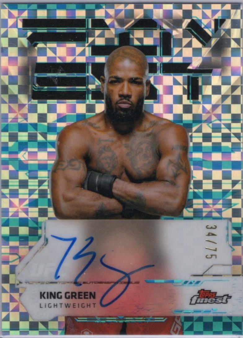 King Green 2025 Topps Finest UFC Finest Autographs #FA-KG Blue Checkerboard Refractor