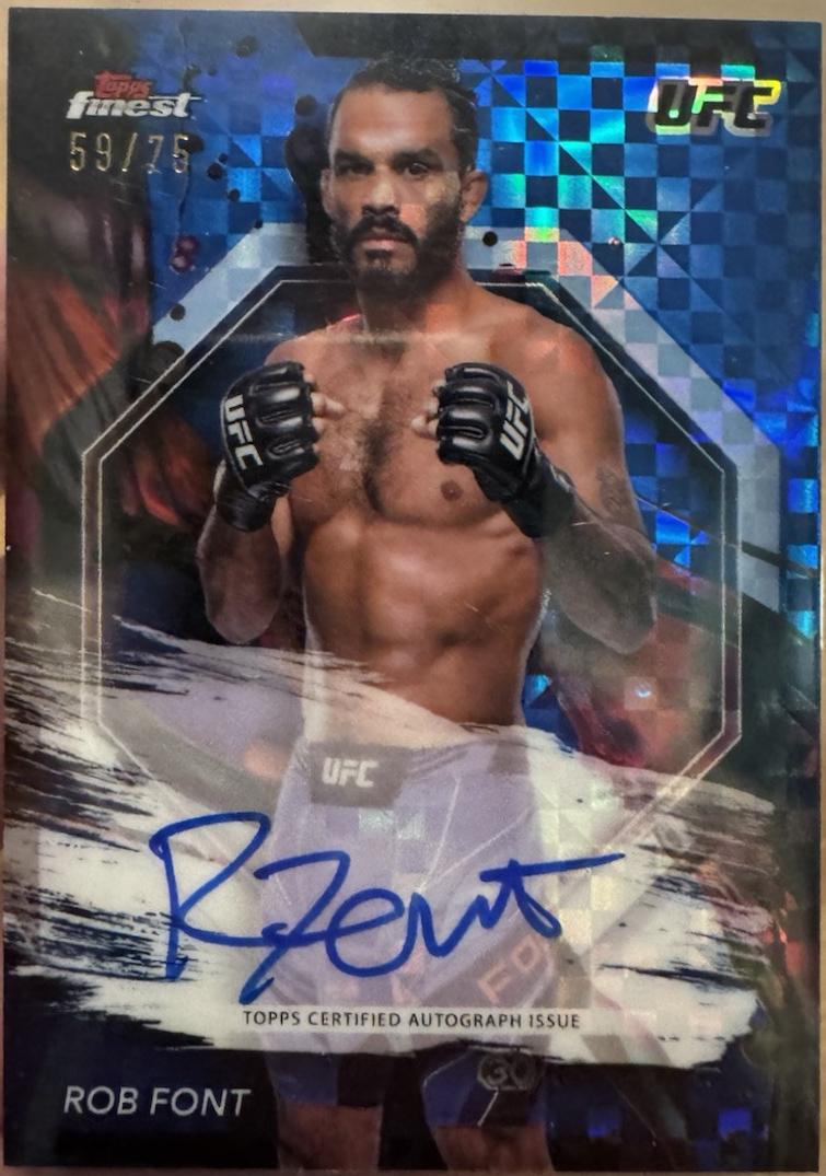 Rob Font 2024 Topps Finest UFC Finest Autographs #FA-RFT Blue Checkerboard Refractor