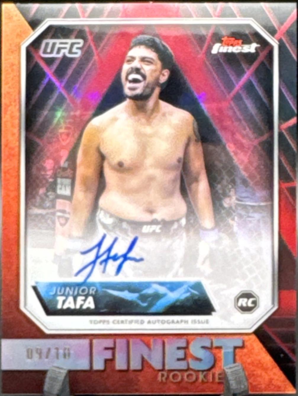 Junior Tafa 2024 Topps Finest UFC Rookie Finest Autographs #RFA-JT Red Black Vapor Refractor