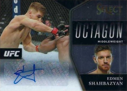 Edmen Shahbazyan 2021 Panini Select UFC Octagon Action Signatures #16 Gold Prizms