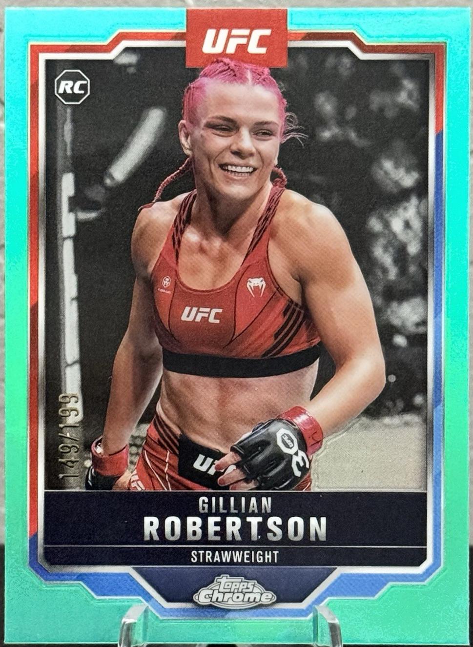 Gillian Robertson 2025 Topps Chrome UFC Base #158 Aqua Refractor
