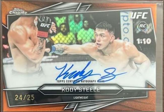 Kody Steele 2026 Topps Chrome UFC Base Autographs #BAV-KS Orange Refractor
