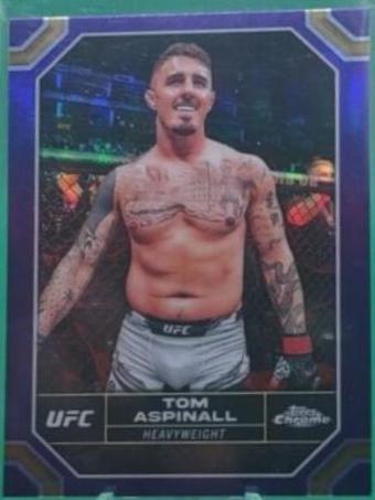 Tom Aspinall 2024 Topps Chrome UFC Base #187 Purple Refractor