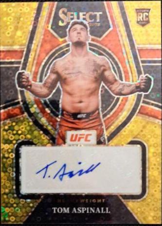 Tom Aspinall 2022 Panini Select UFC Rookie Signatures #1 Gold Disco