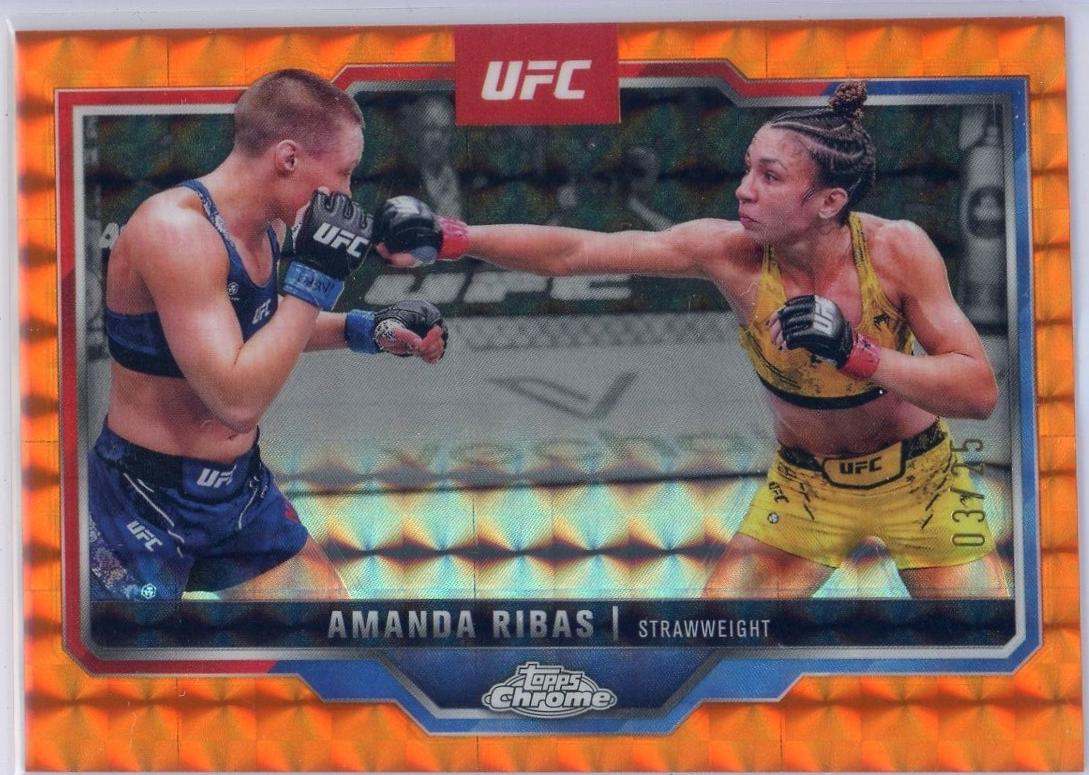 Amanda Ribas 2025 Topps Chrome UFC Base #184 Orange Geometric Refractor