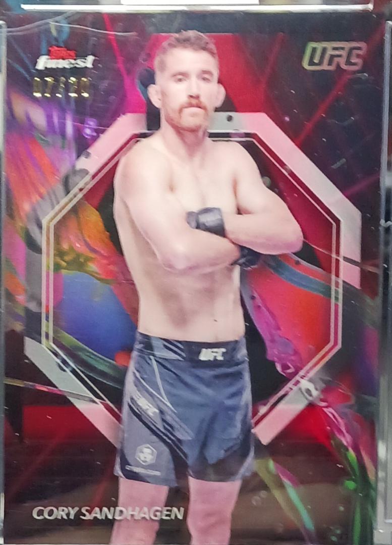 Cory Sandhagen 2024 Topps Finest UFC Base Common #21 Red Black Vapor Refractor