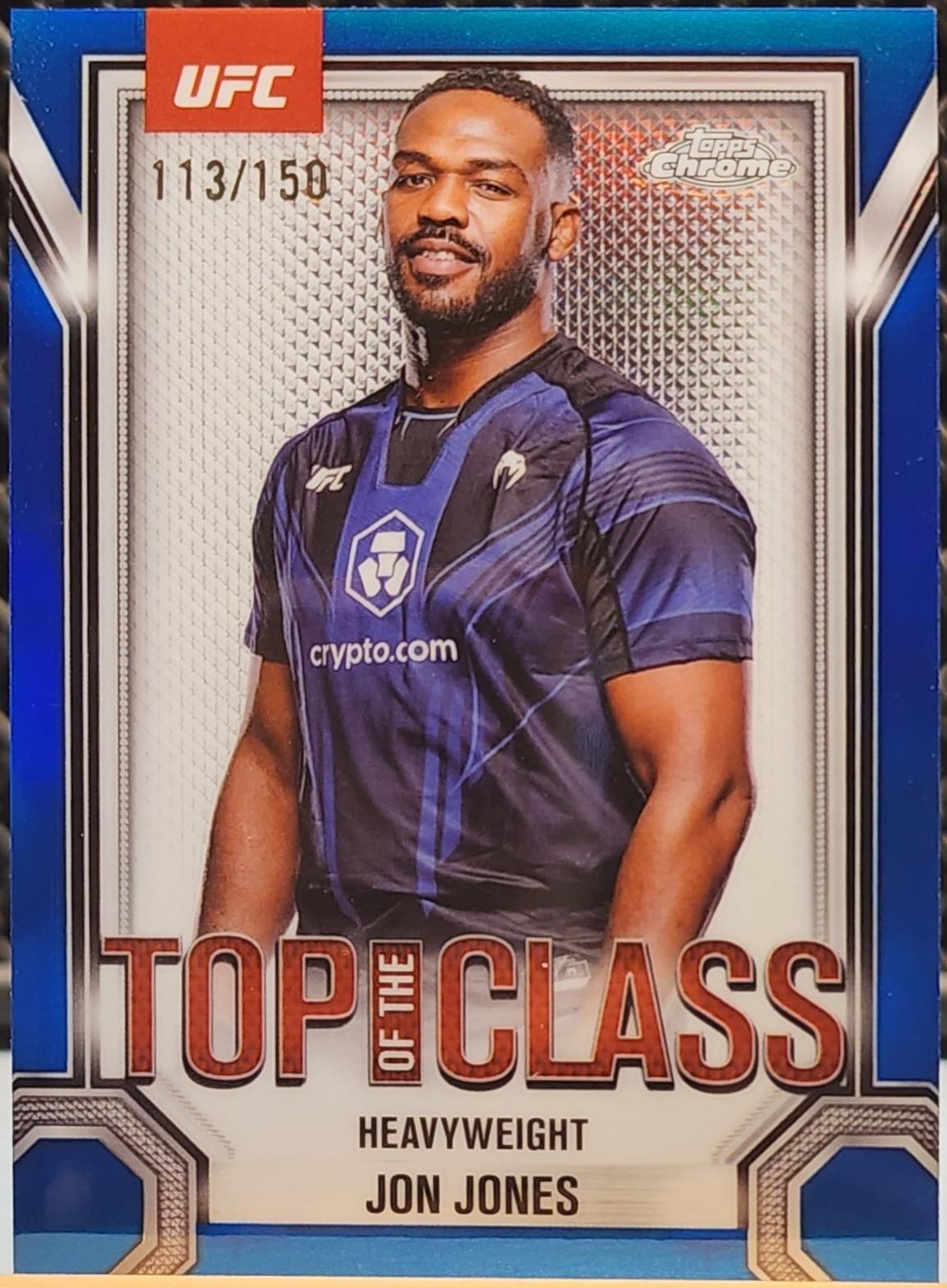 Jon Jones 2025 Topps Chrome UFC Top of the Class #TTC-20 Blue Refractor