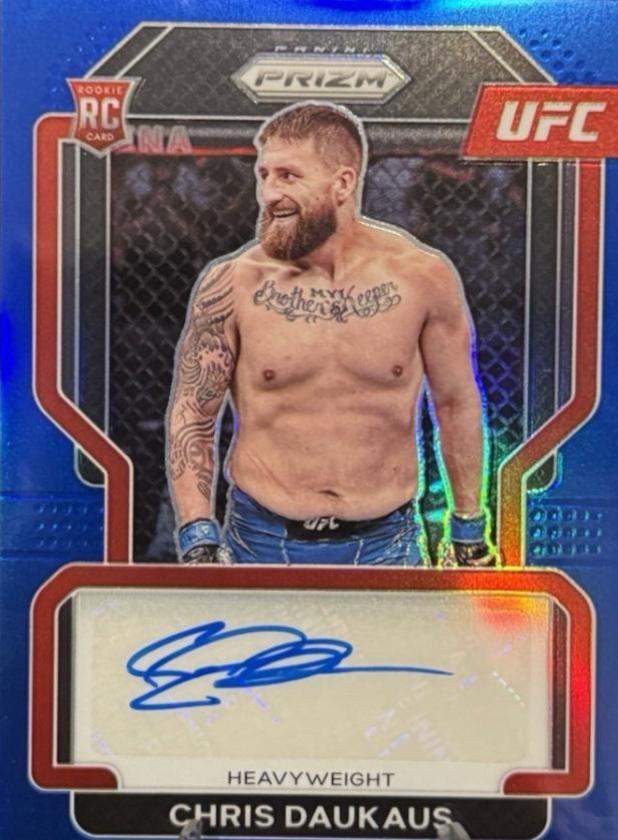 Chris Daukaus 2022 Panini Prizm UFC Signatures #SG-CDK Blue