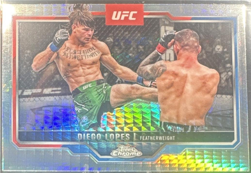 Diego Lopes 2025 Topps Chrome UFC Base #140 X-Fractor