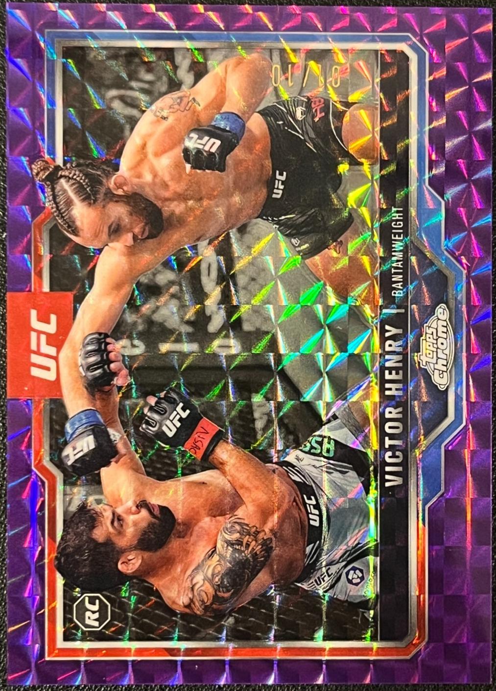 Victor Henry 2025 Topps Chrome UFC Base #59 Purple Geometric Refractor