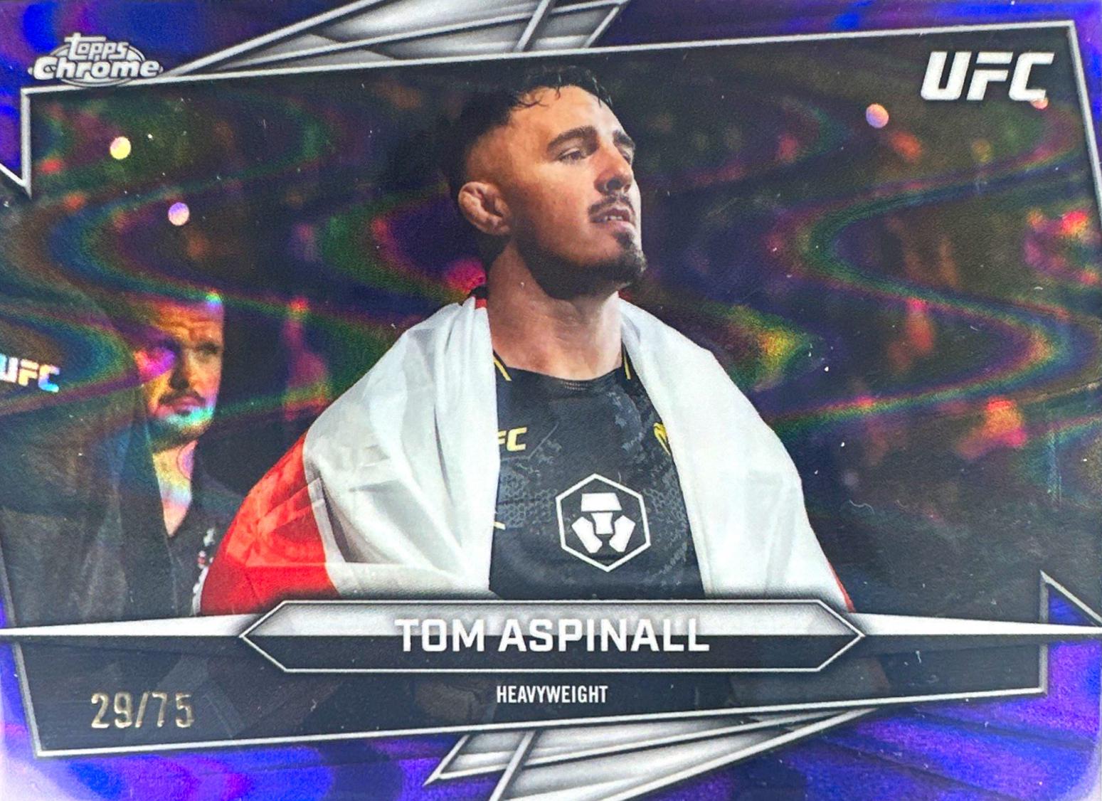 Tom Aspinall 2026 Topps Chrome UFC Base #80 Purple Ray Wave Refractor