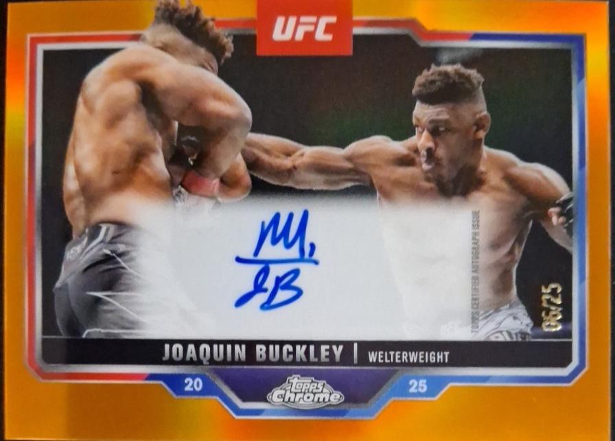 Joaquin Buckley 2025 Topps Chrome UFC Chrome Veteran Autographs #CVA-JB Orange Refractor