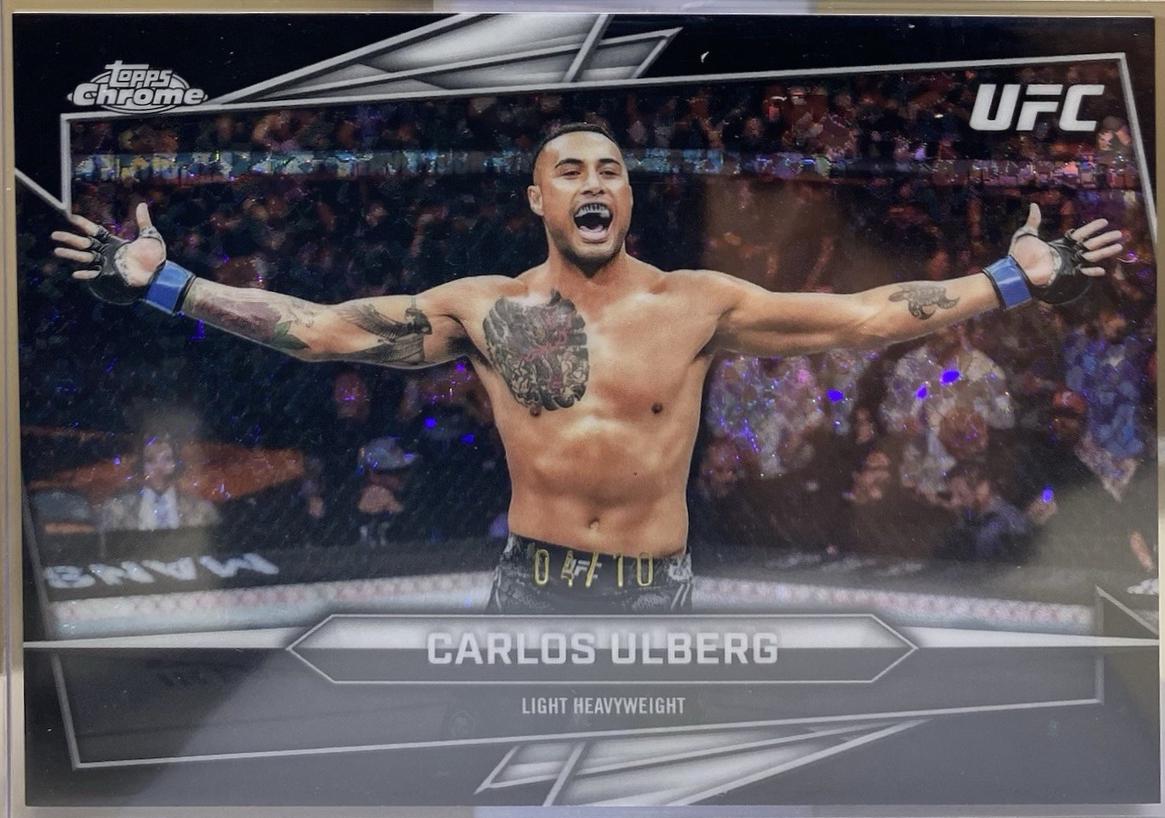Carlos Ulberg 2026 Topps Chrome UFC Base #110 Purple Geometric Refractor