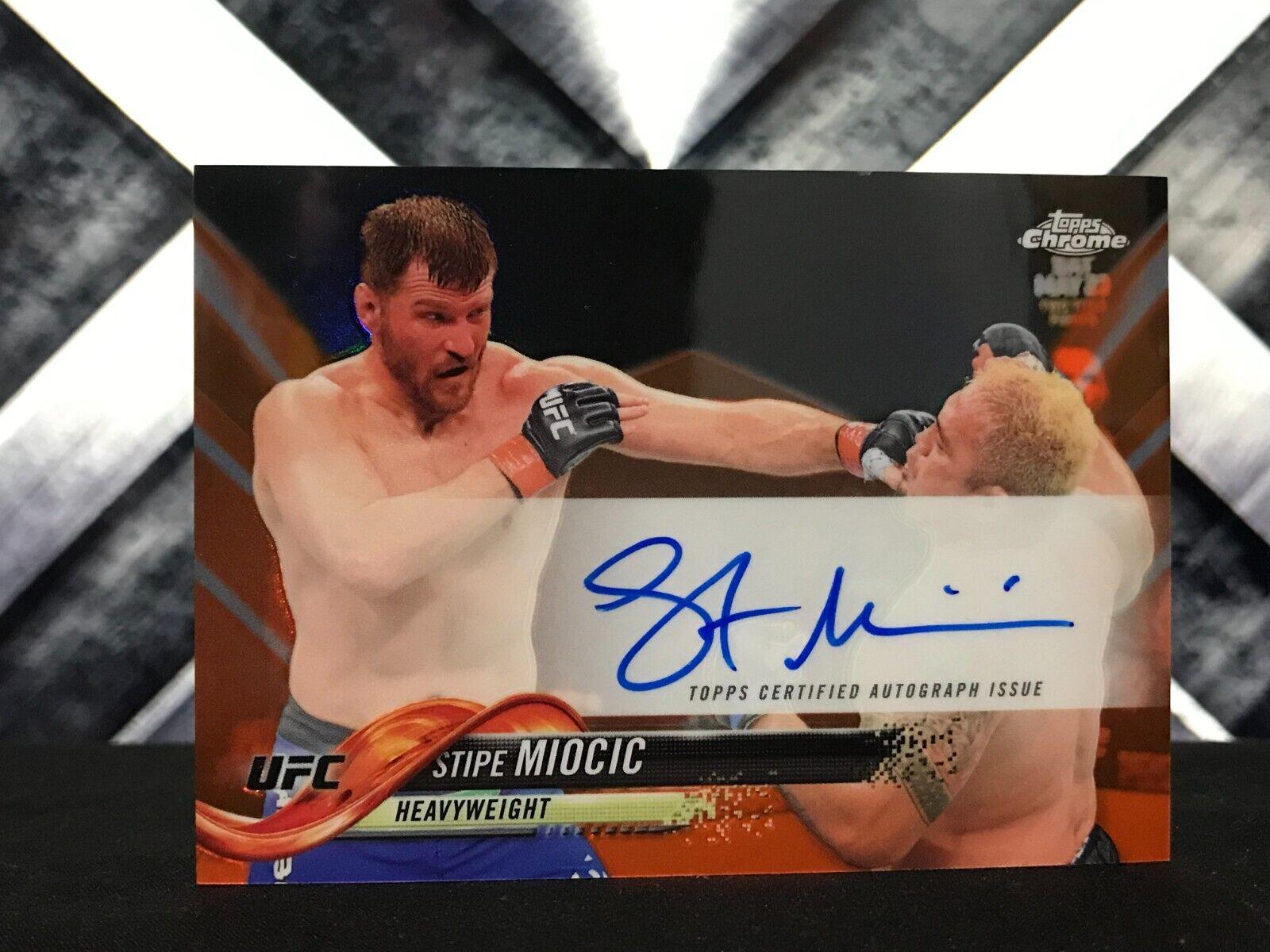 Stipe Miocic 2018 Topps Chrome UFC Fighter Autographs #FA-SM Orange