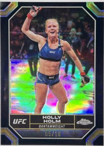 Holly Holm 2024 Topps Chrome UFC Base #74 Black Refractor