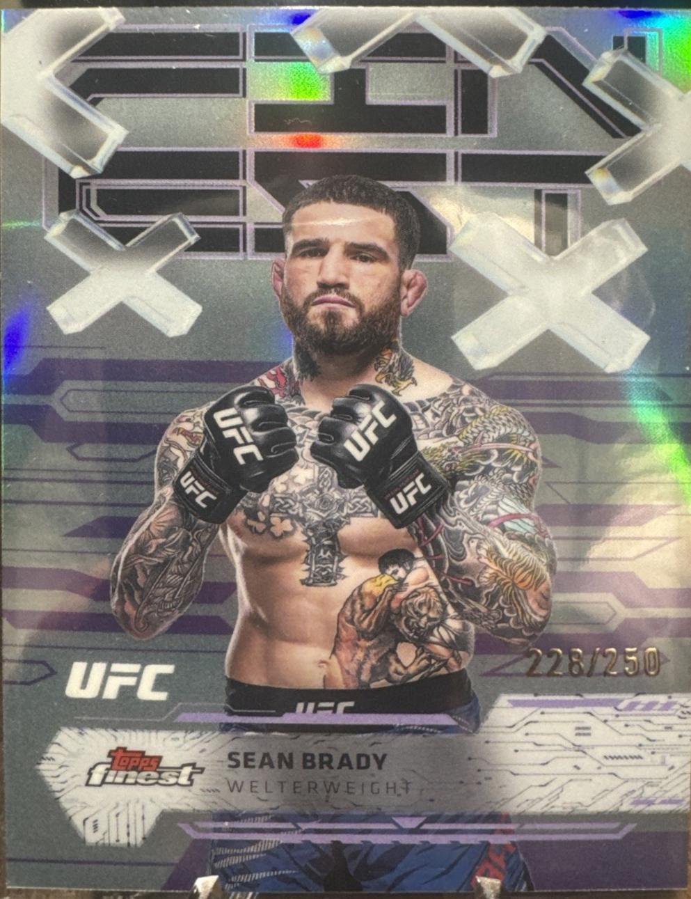 Sean Brady 2025 Topps Finest UFC Base Common #40 Purple Refractor