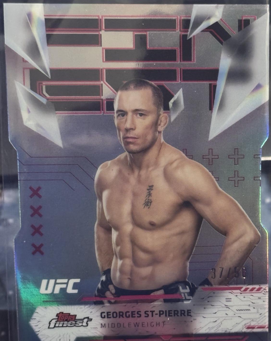 Georges St-Pierre 2025 Topps Finest UFC Base Uncommon #185 Die Cut