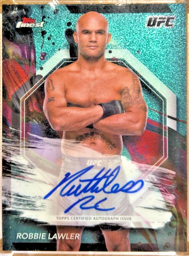 Robbie Lawler 2024 Topps Finest UFC Finest Autographs #FA-REL Aqua Glitter Refractor