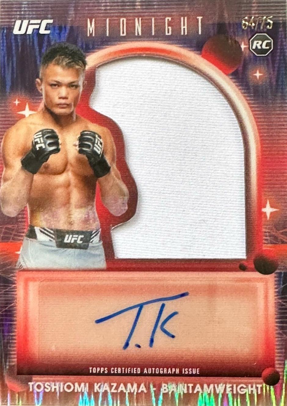 Toshiomi Kazama 2025 Topps Midnight UFC Rookie Relic Autographs #RRA-TK Dusk