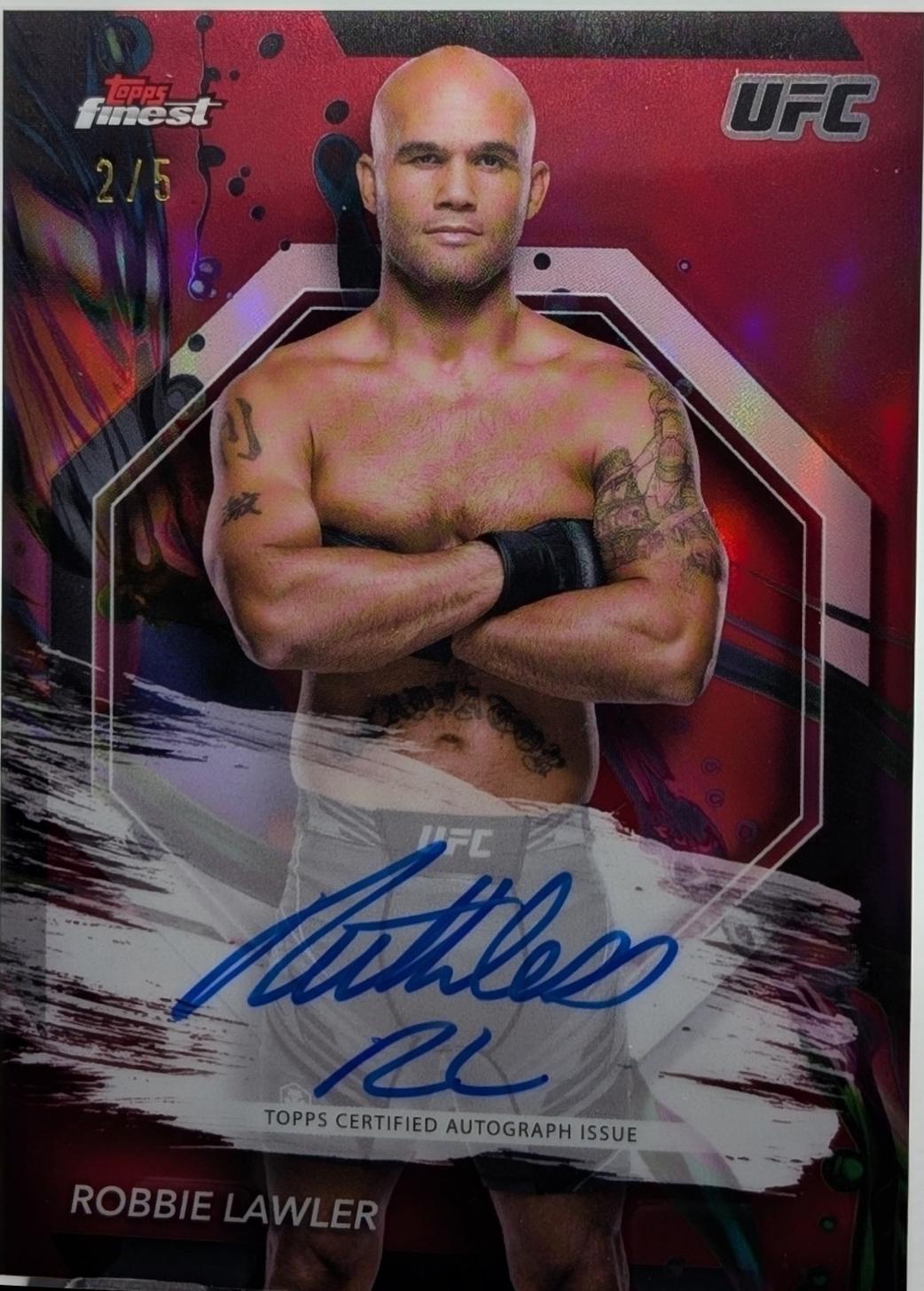 Robbie Lawler 2024 Topps Finest UFC Finest Autographs #FA-REL Red Refractor